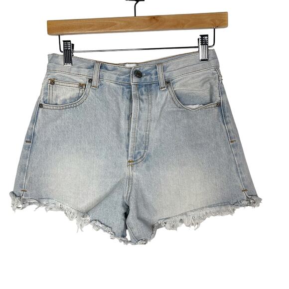 By Together S Light Wash Button Fly Denim Jean Shorts Cut Off Fray Hem Cotton - Picture 1 of 8